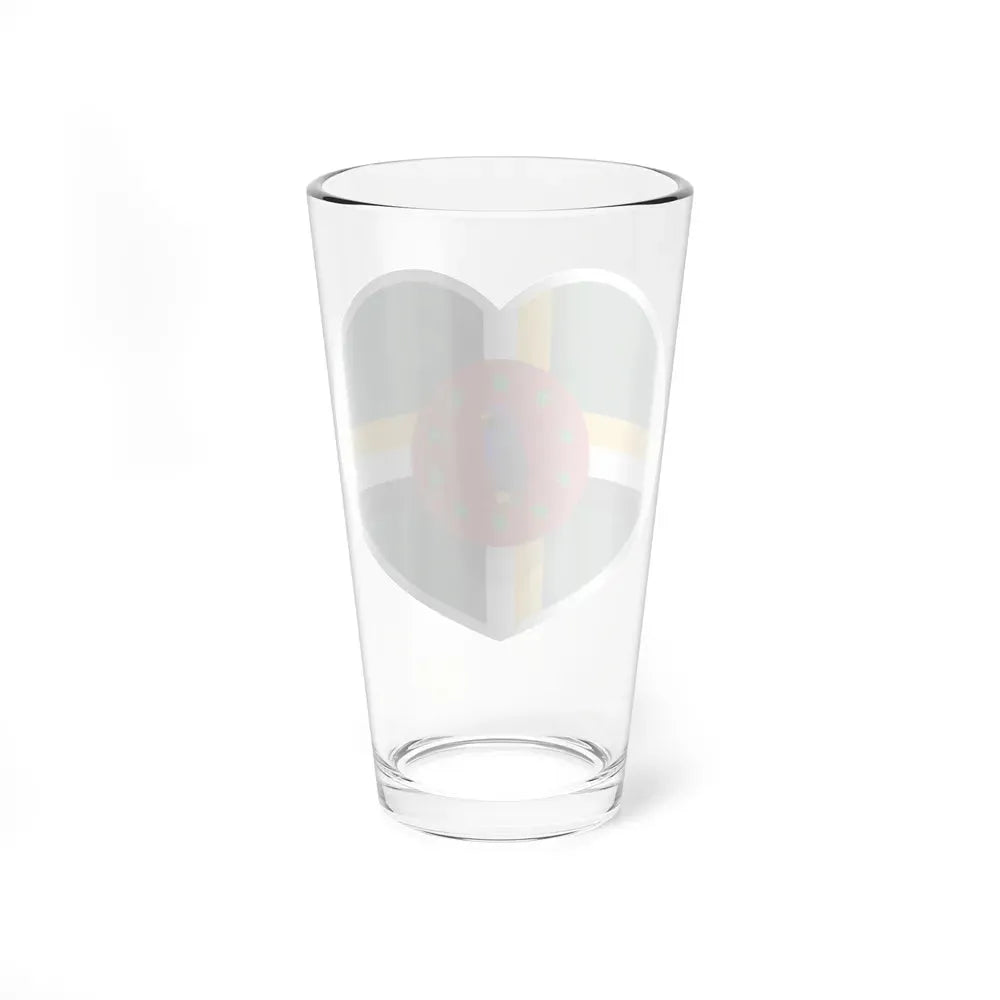Heart Flag of Dominica 1978-1981 - Pint Glass 16oz - Go Mug Yourself