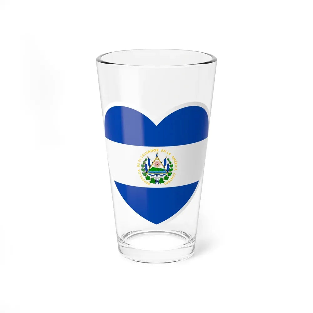 Heart Flag of El Salvador - Pint Glass 16oz 16oz - Go Mug Yourself