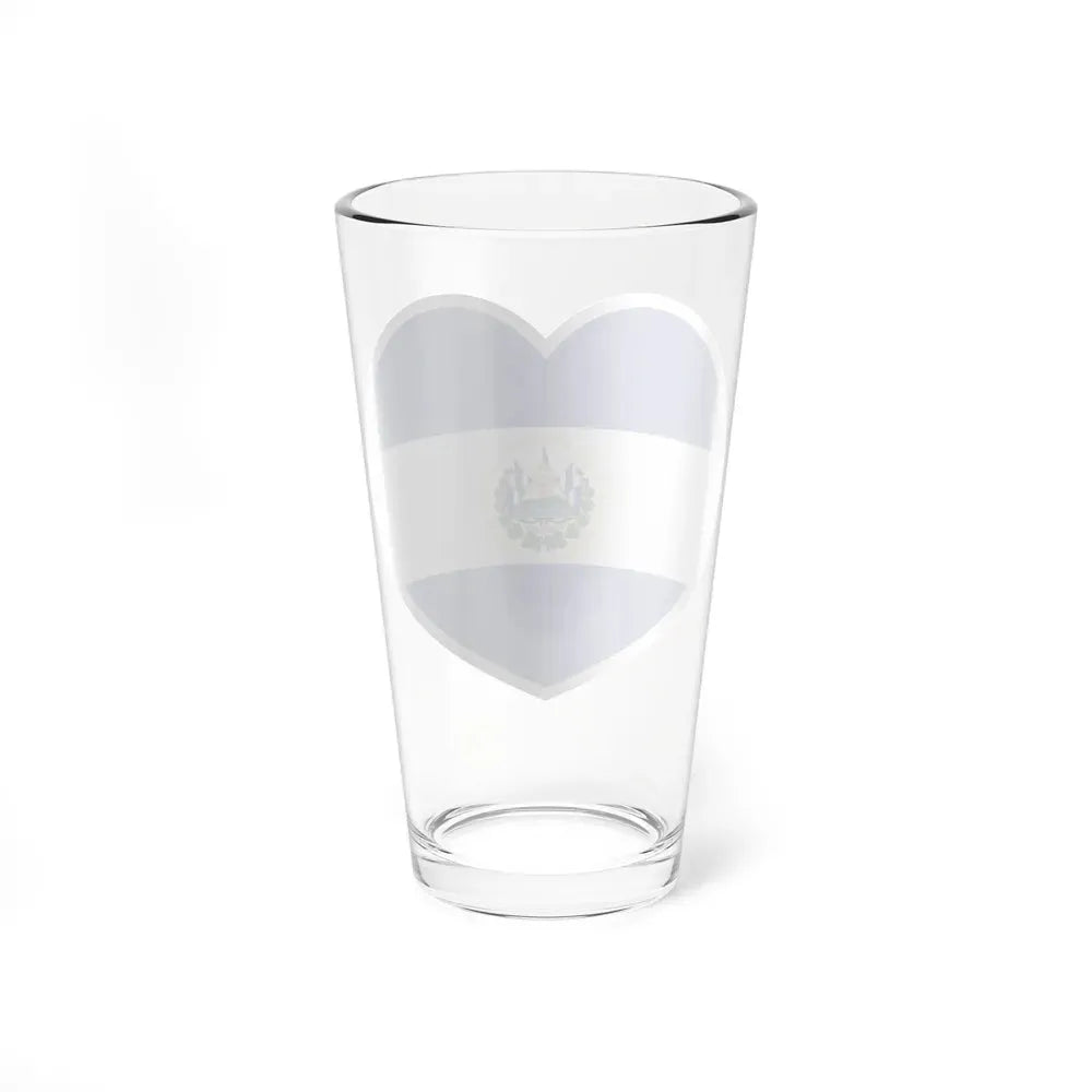Heart Flag of El Salvador - Pint Glass 16oz - Go Mug Yourself