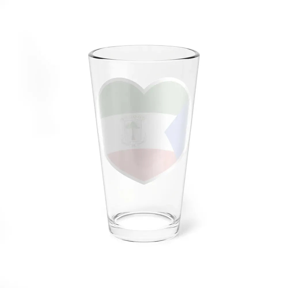 Heart Flag of Equatorial Guinea - Pint Glass 16oz - Go Mug Yourself