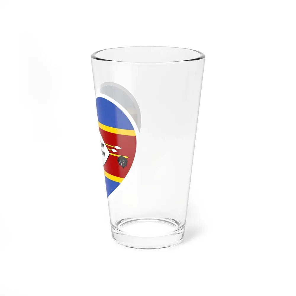 Heart Flag of Eswatini - Pint Glass 16oz - Go Mug Yourself