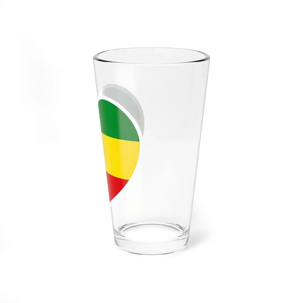 Heart Flag of Ethiopia 1975-1987, 1991-1996 - Pint Glass 16oz - Go Mug Yourself