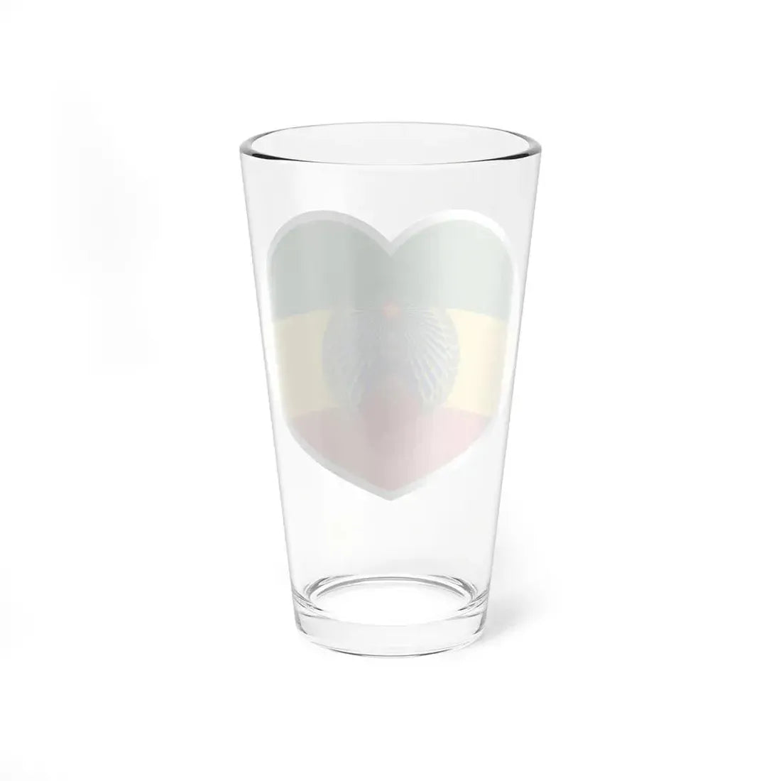 Heart Flag of Ethiopia 1987-1991 - Pint Glass 16oz - Go Mug Yourself