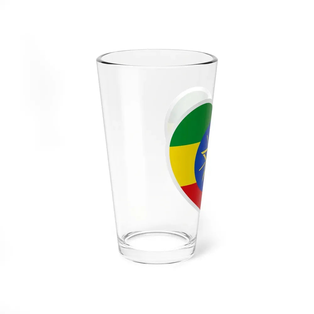 Heart Flag of Ethiopia - Pint Glass 16oz - Go Mug Yourself