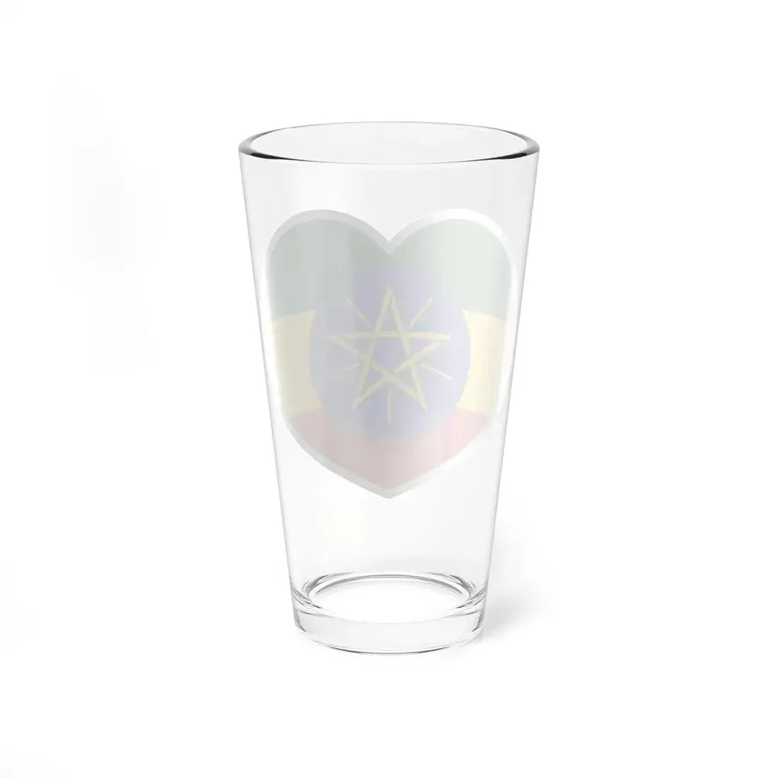 Heart Flag of Ethiopia - Pint Glass 16oz - Go Mug Yourself