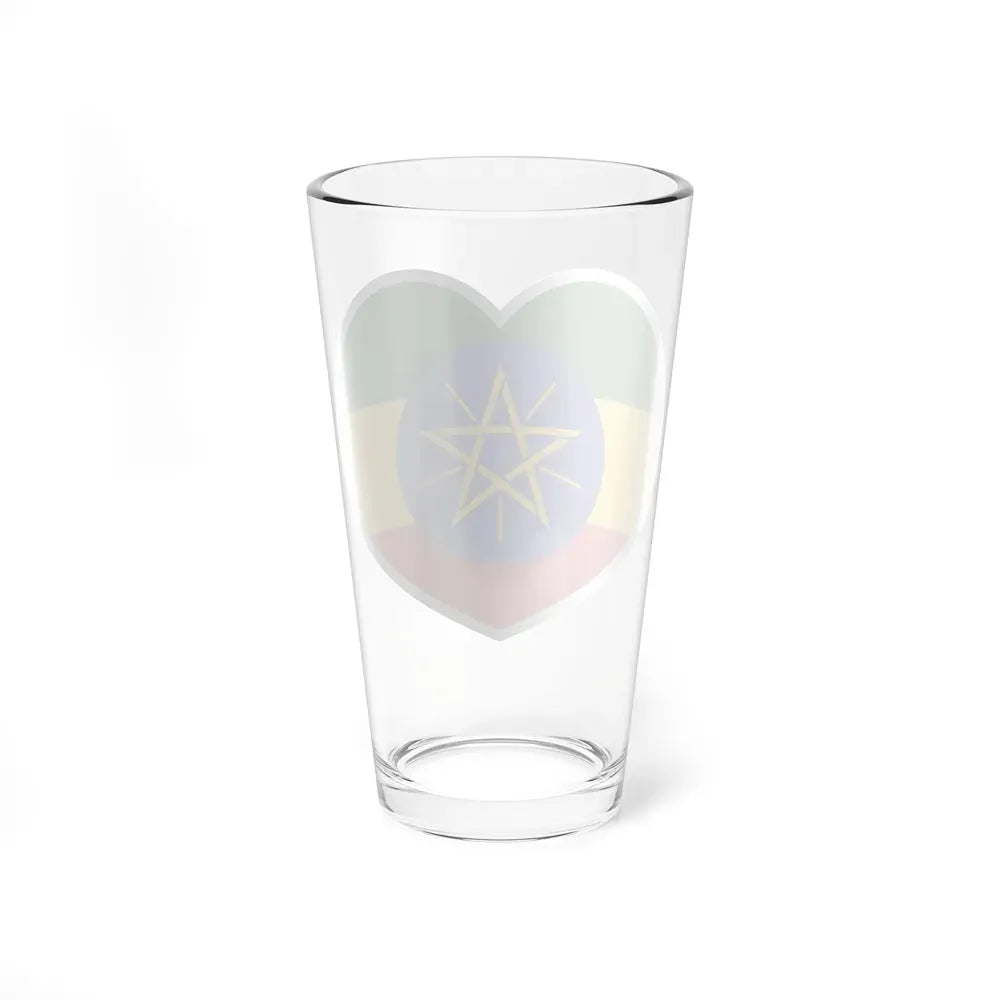 Heart Flag of Ethiopia - Pint Glass 16oz - Go Mug Yourself