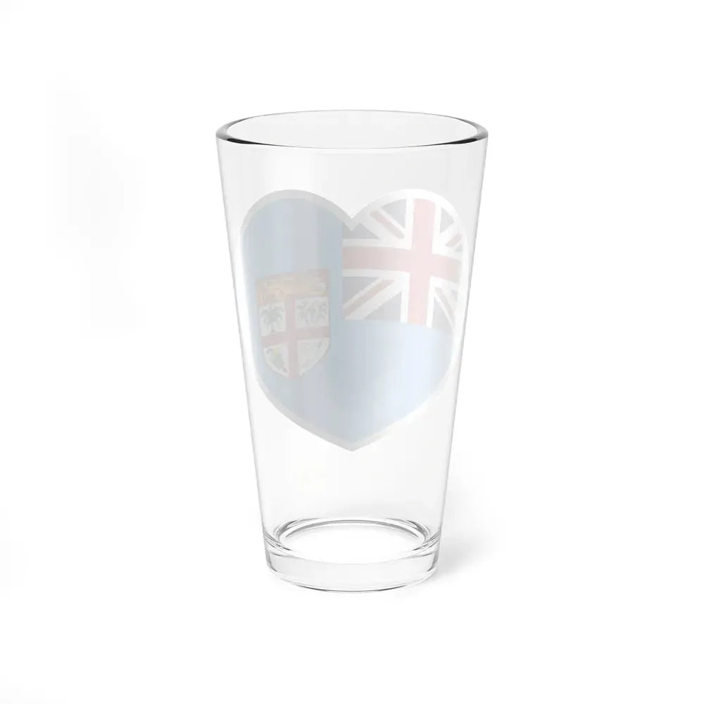 Heart Flag of Fiji - Pint Glass 16oz - Go Mug Yourself