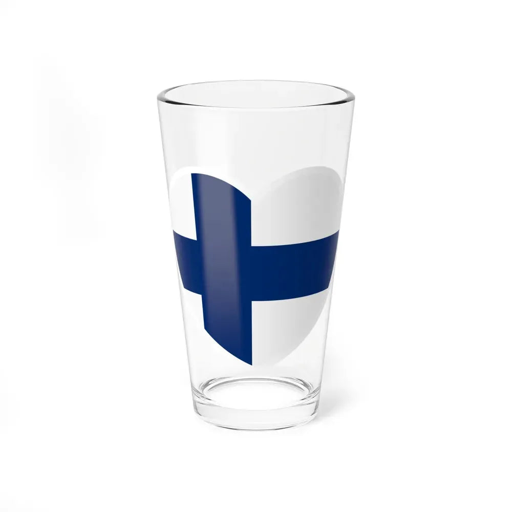 Heart Flag of Finland - Pint Glass 16oz 16oz - Go Mug Yourself