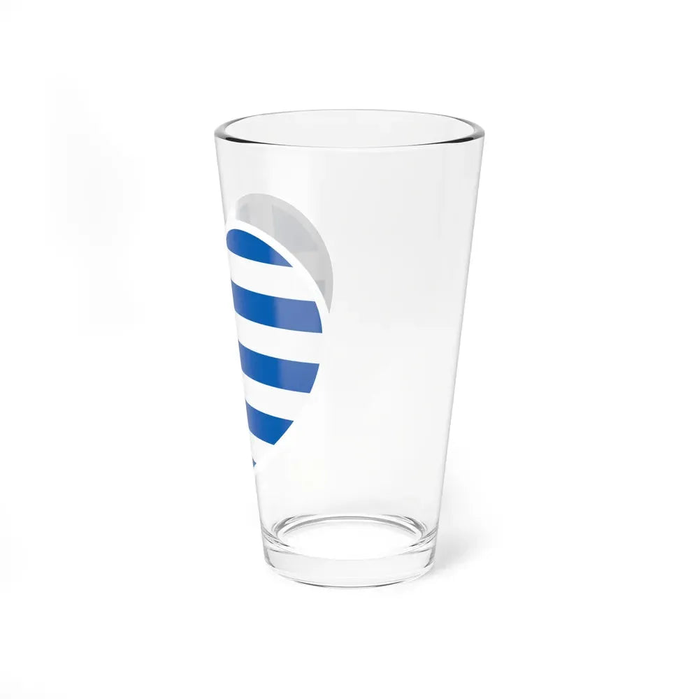 Heart Flag of Greece - Pint Glass 16oz - Go Mug Yourself