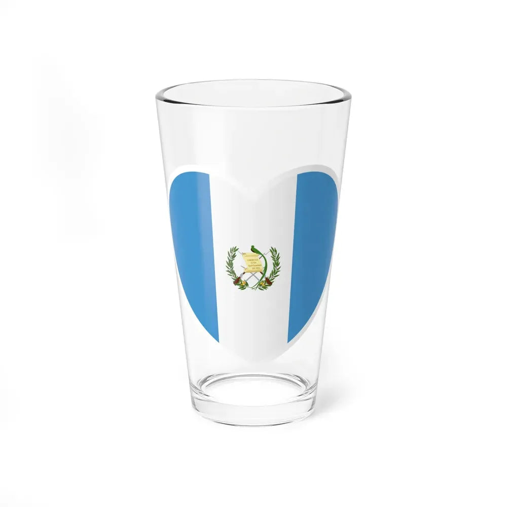 Heart Flag of Guatemala - Pint Glass 16oz 16oz - Go Mug Yourself