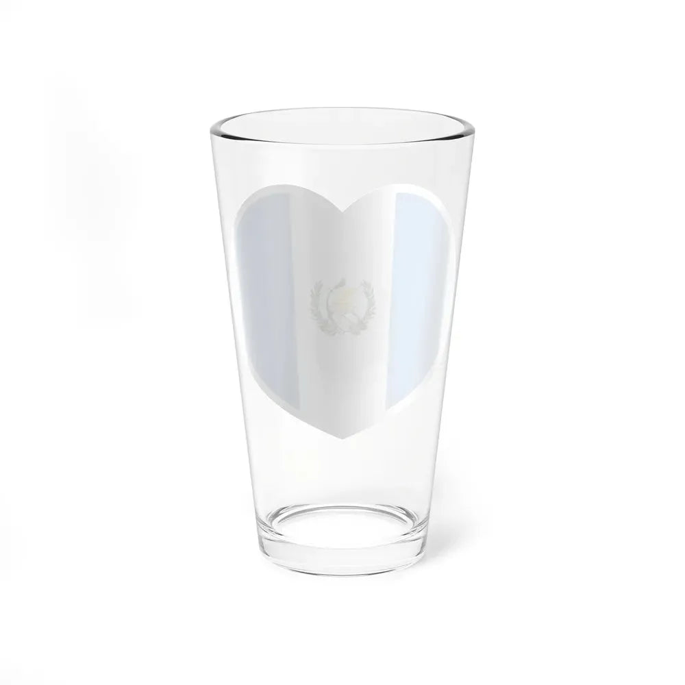 Heart Flag of Guatemala - Pint Glass 16oz - Go Mug Yourself