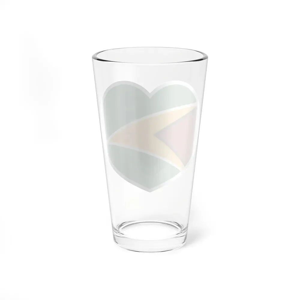 Heart Flag of Guyana - Pint Glass 16oz - Go Mug Yourself
