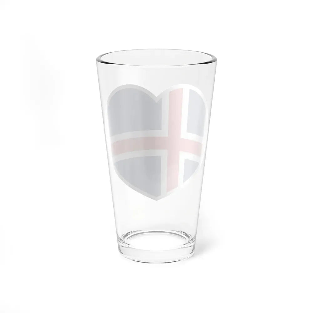 Heart Flag of Iceland - Pint Glass 16oz - Go Mug Yourself