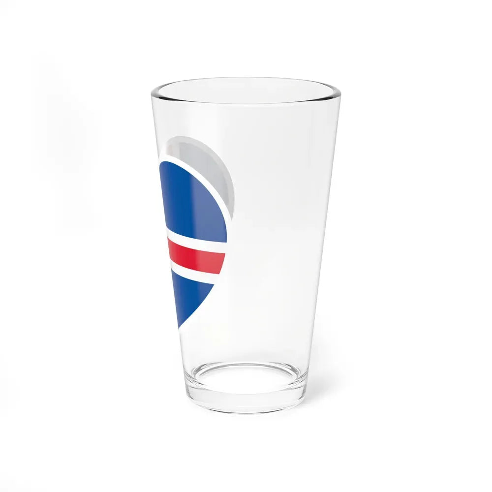 Heart Flag of Iceland - Pint Glass 16oz - Go Mug Yourself