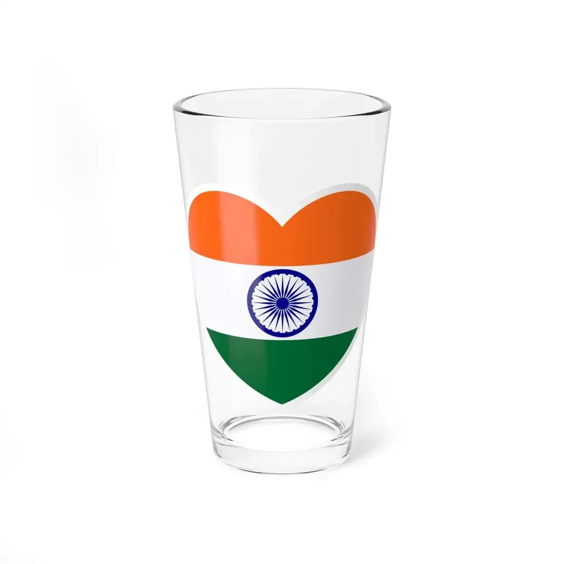 Heart Flag of India - Pint Glass 16oz 16oz - Go Mug Yourself