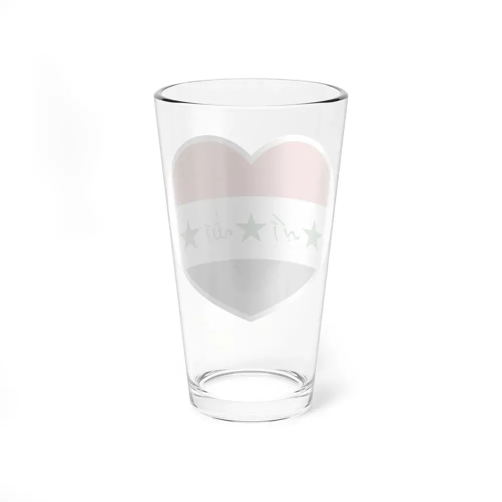 Heart Flag of Iraq 1991-2004 - Pint Glass 16oz - Go Mug Yourself