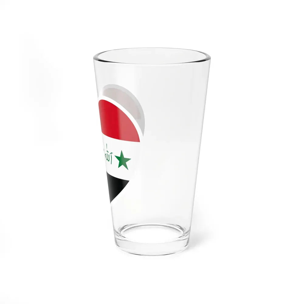 Heart Flag of Iraq 1991-2004 - Pint Glass 16oz - Go Mug Yourself