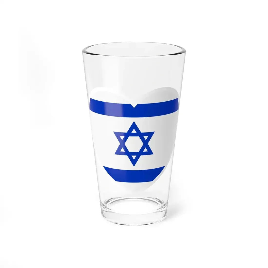 Heart Flag of Israel - Pint Glass 16oz 16oz - Go Mug Yourself