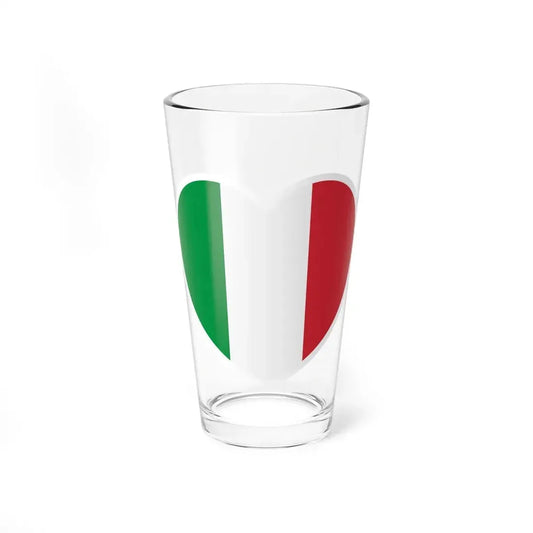 Heart Flag of Italy - Pint Glass 16oz 16oz - Go Mug Yourself