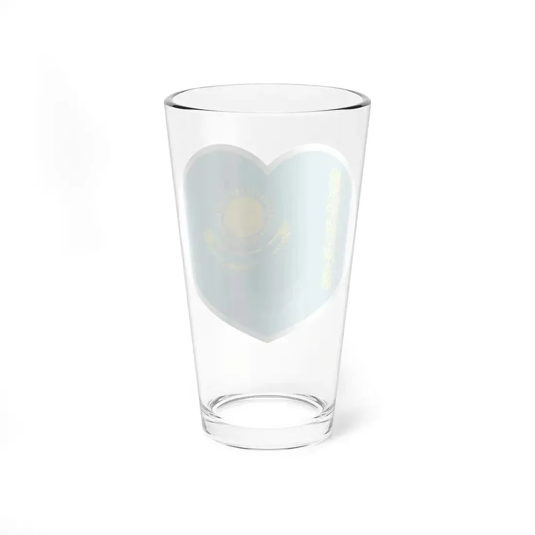 Heart Flag of Kazakhstan - Pint Glass 16oz - Go Mug Yourself