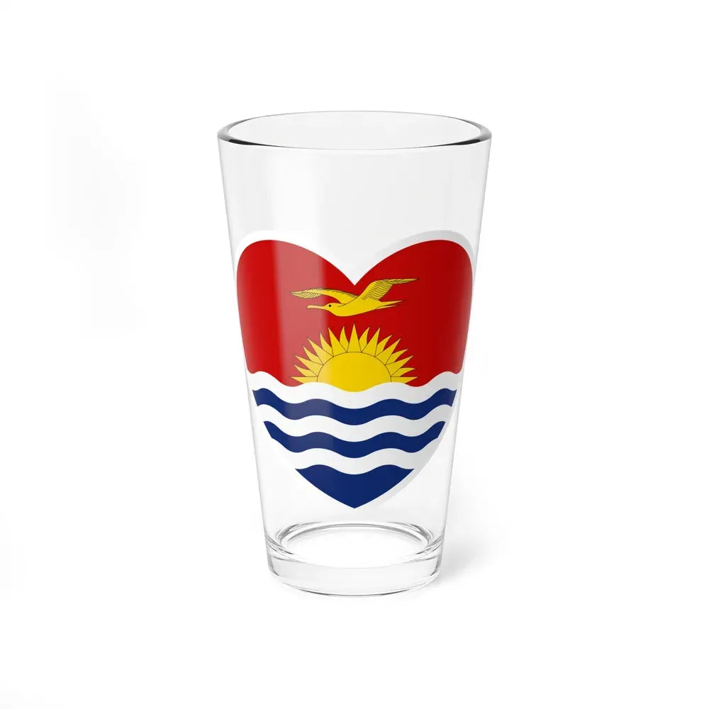 Heart Flag of Kiribati - Pint Glass 16oz 16oz - Go Mug Yourself