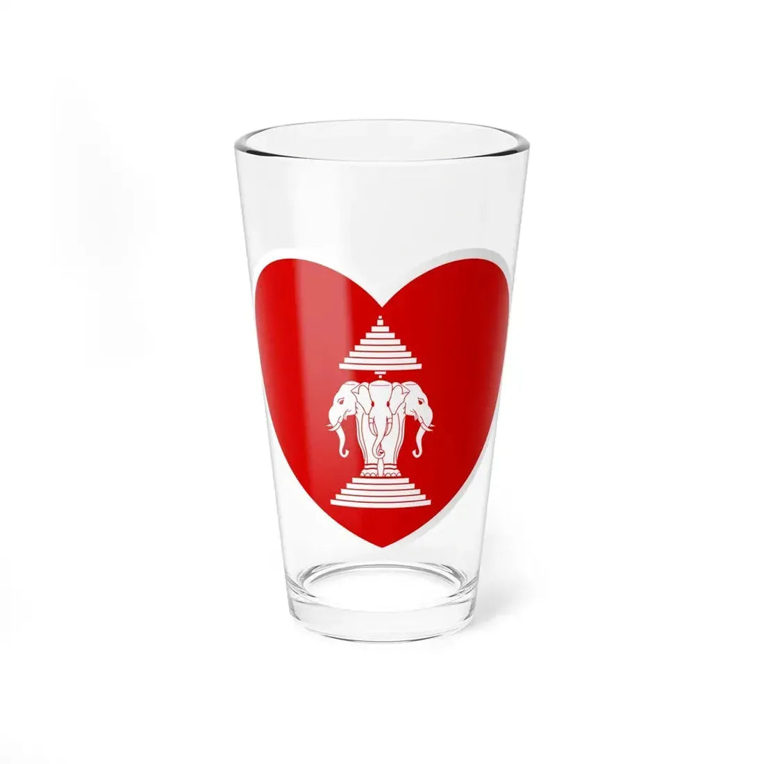 Heart Flag of Laos 1952-1975 - Pint Glass 16oz 16oz - Go Mug Yourself