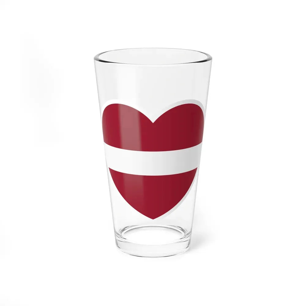 Heart Flag of Latvia - Pint Glass 16oz 16oz - Go Mug Yourself