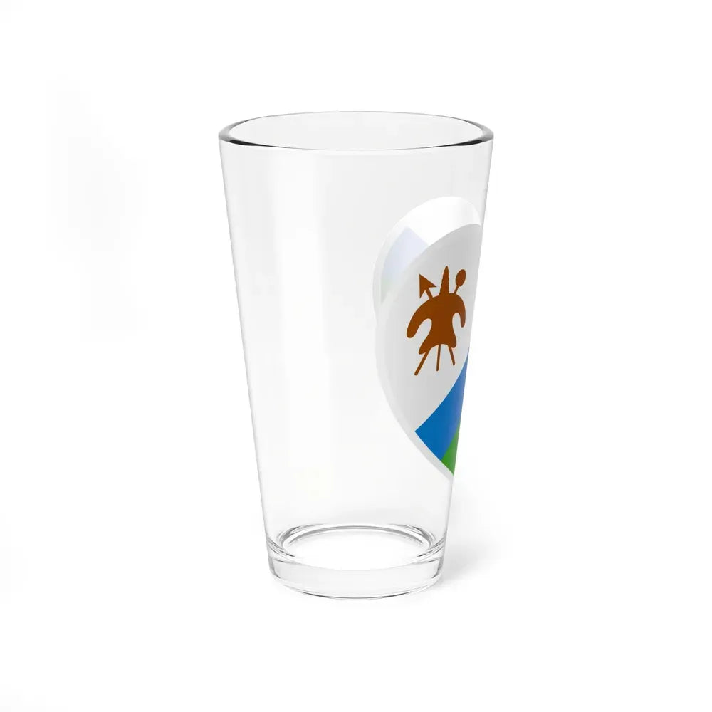 Heart Flag of Lesotho 1987-2006 - Pint Glass 16oz - Go Mug Yourself