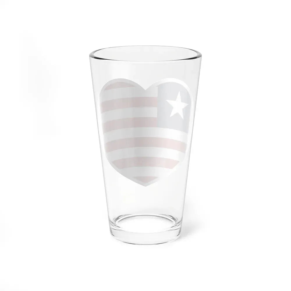 Heart Flag of Liberia - Pint Glass 16oz - Go Mug Yourself