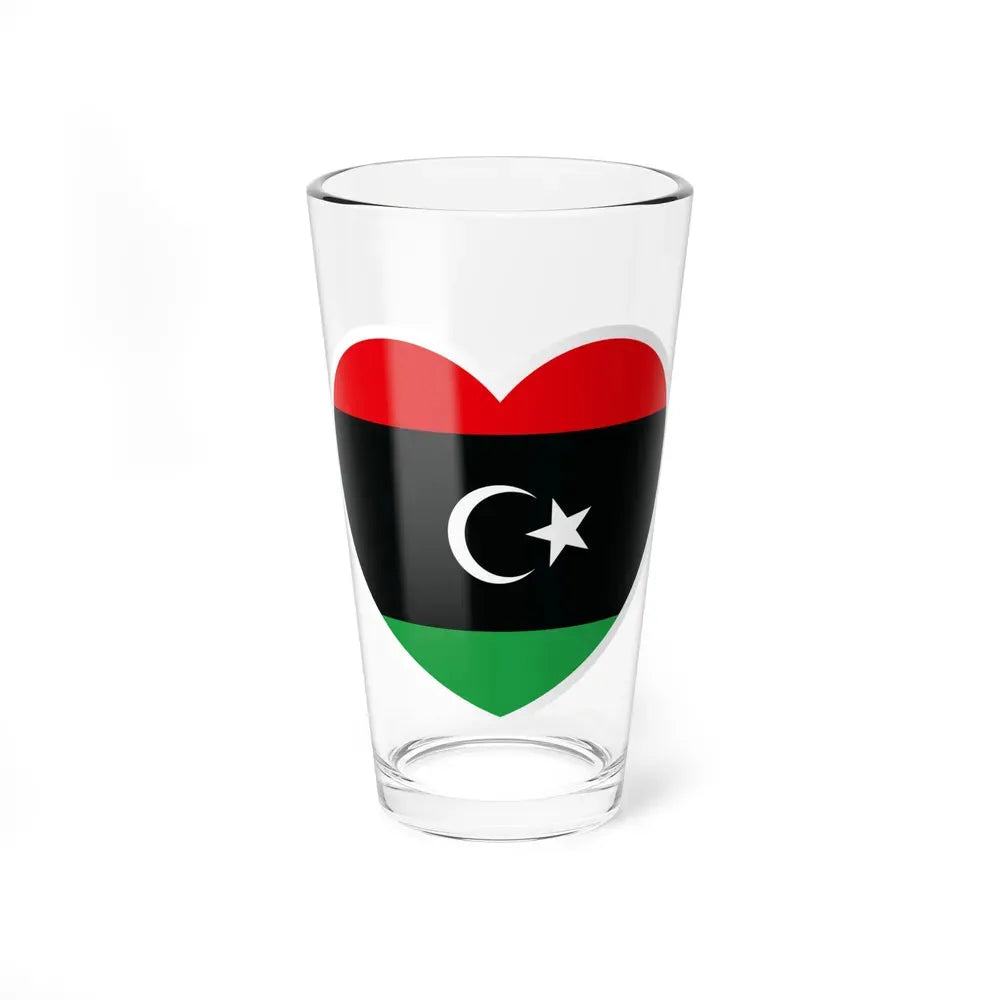 Heart Flag of Libya - Pint Glass 16oz 16oz - Go Mug Yourself