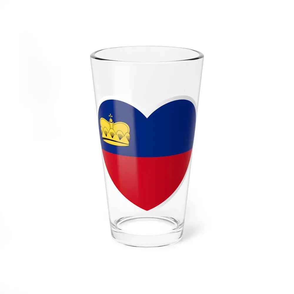 Heart Flag of Liechtenstein 1937-1982 - Pint Glass 16oz 16oz - Go Mug Yourself