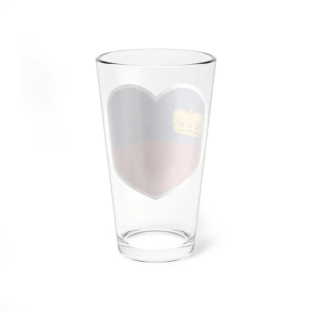 Heart Flag of Liechtenstein 1937-1982 - Pint Glass 16oz - Go Mug Yourself