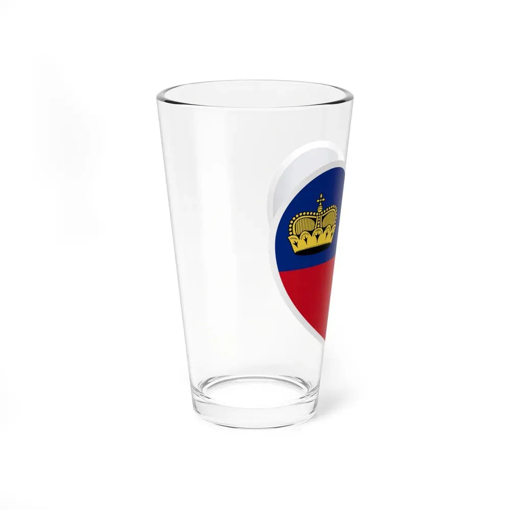 Heart Flag of Liechtenstein - Pint Glass 16oz - Go Mug Yourself