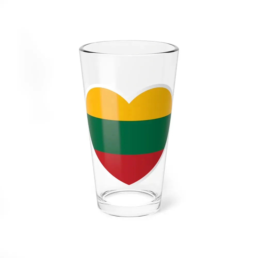 Heart Flag of Lithuania - Pint Glass 16oz 16oz - Go Mug Yourself