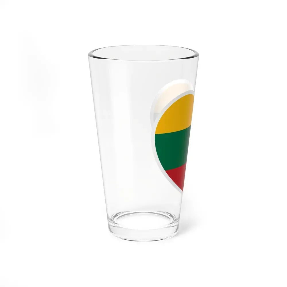 Heart Flag of Lithuania - Pint Glass 16oz - Go Mug Yourself