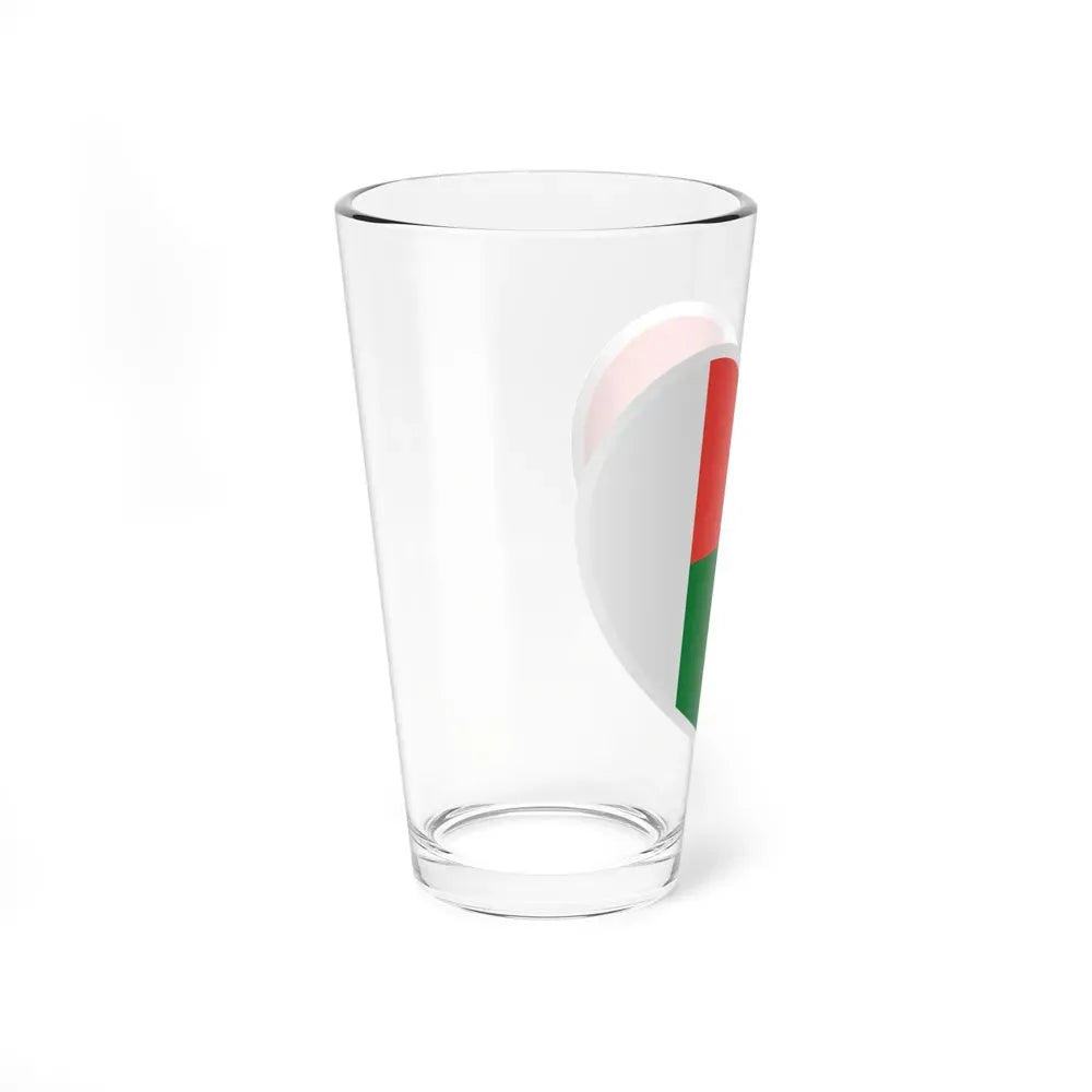 Heart Flag of Madagascar - Pint Glass 16oz - Go Mug Yourself