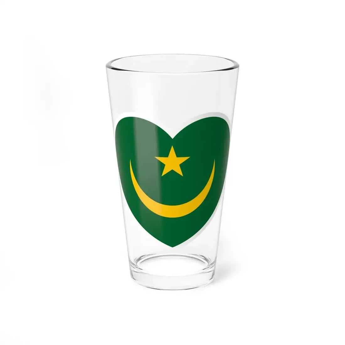Heart Flag of Mauritania 1959-2017 - Pint Glass 16oz 16oz - Go Mug Yourself