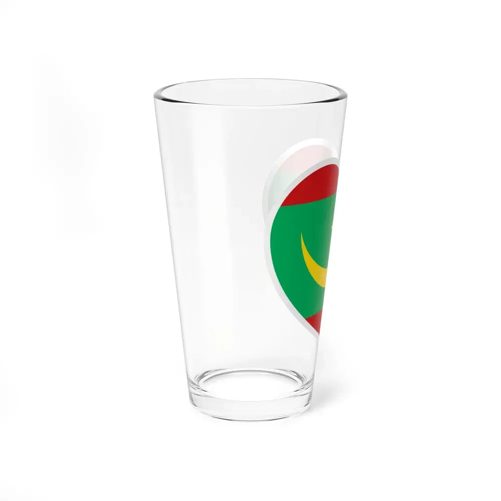 Heart Flag of Mauritania - Pint Glass 16oz - Go Mug Yourself
