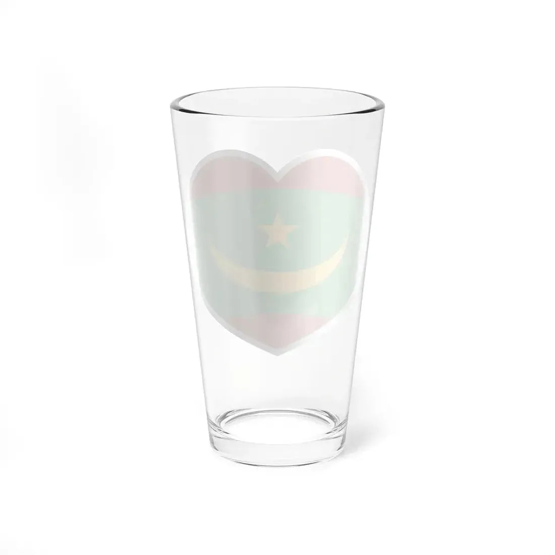 Heart Flag of Mauritania - Pint Glass 16oz - Go Mug Yourself