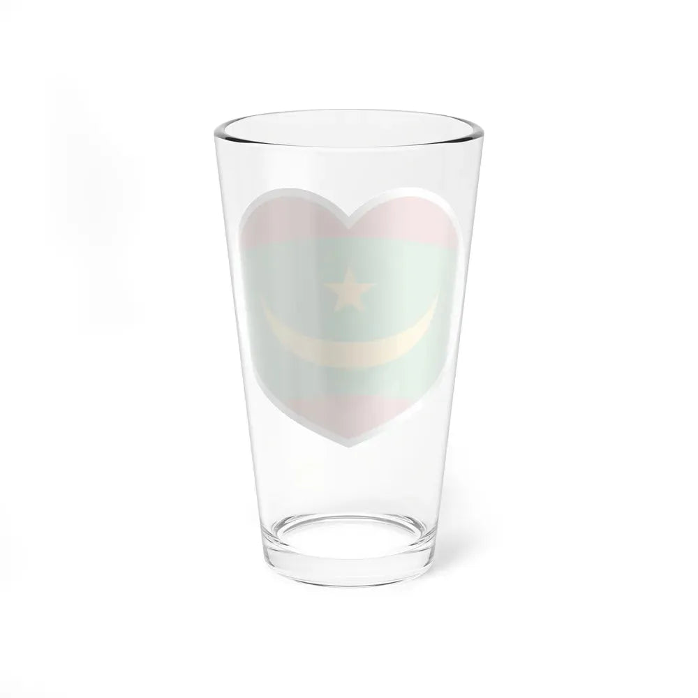 Heart Flag of Mauritania - Pint Glass 16oz - Go Mug Yourself