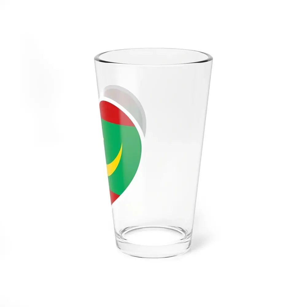 Heart Flag of Mauritania - Pint Glass 16oz - Go Mug Yourself