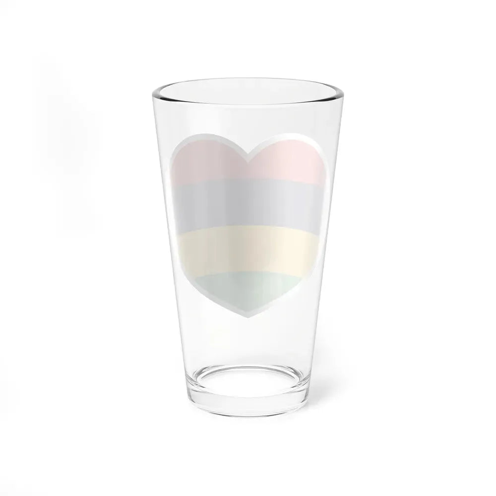 Heart Flag of Mauritius - Pint Glass 16oz - Go Mug Yourself