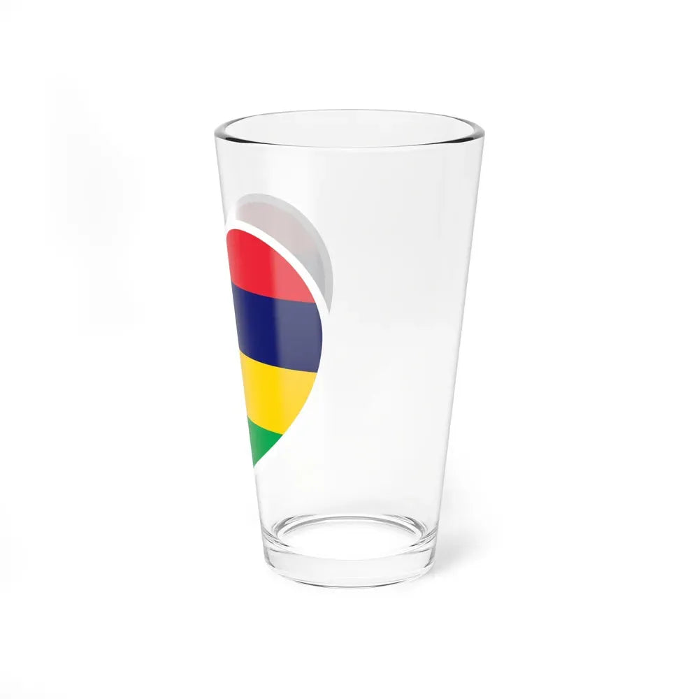 Heart Flag of Mauritius - Pint Glass 16oz - Go Mug Yourself