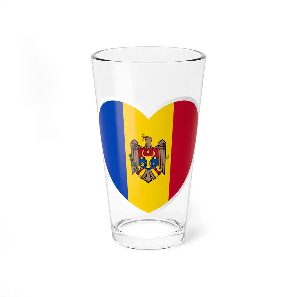 Heart Flag of Moldova - Pint Glass 16oz 16oz - Go Mug Yourself