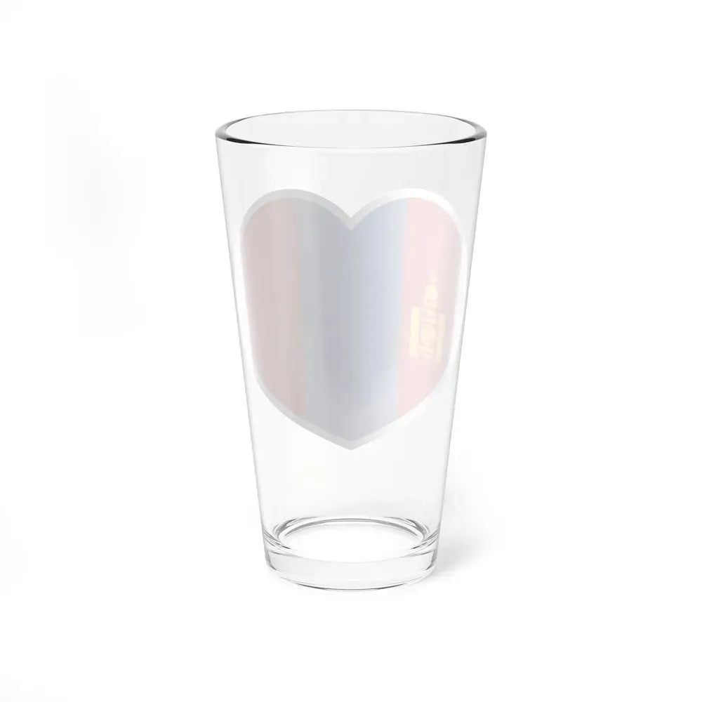 Heart Flag of Mongolia - Pint Glass 16oz - Go Mug Yourself