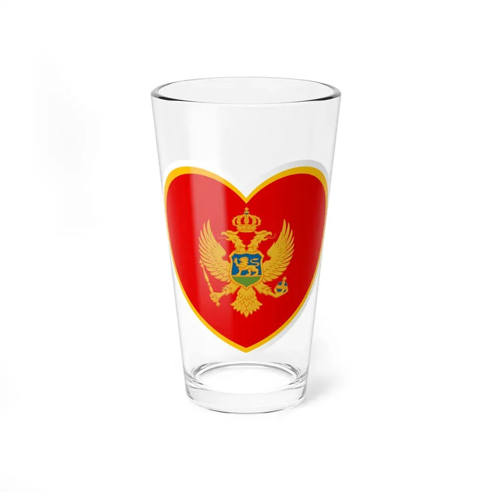 Heart Flag of Montenegro - Pint Glass 16oz 16oz - Go Mug Yourself
