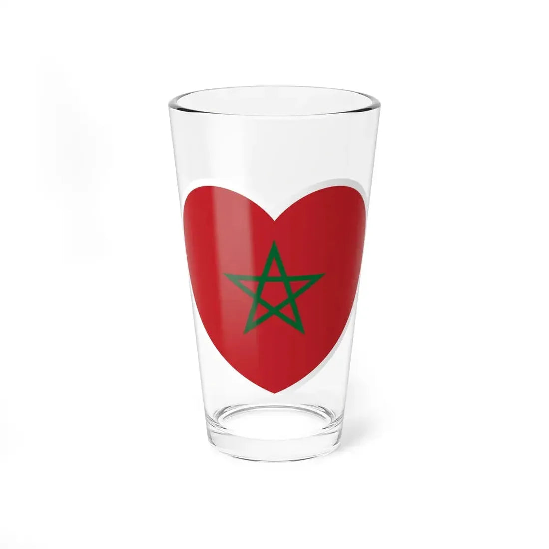 Heart Flag of Morocco - Pint Glass 16oz 16oz - Go Mug Yourself