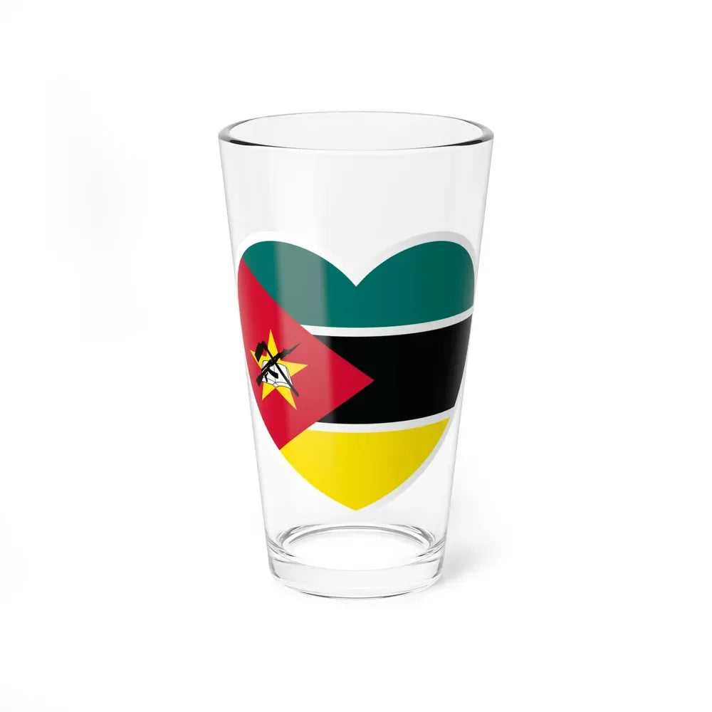 Heart Flag of Mozambique - Pint Glass 16oz 16oz - Go Mug Yourself