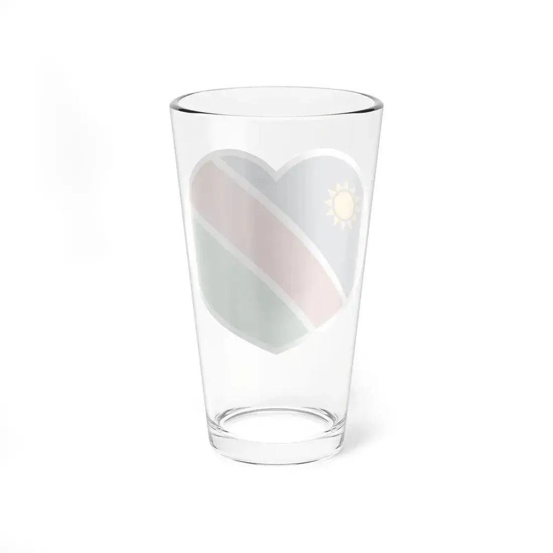 Heart Flag of Namibia - Pint Glass 16oz - Go Mug Yourself