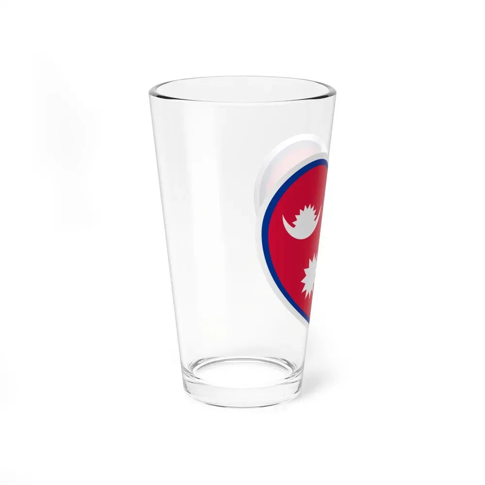 Heart Flag of Nepal - Pint Glass 16oz - Go Mug Yourself